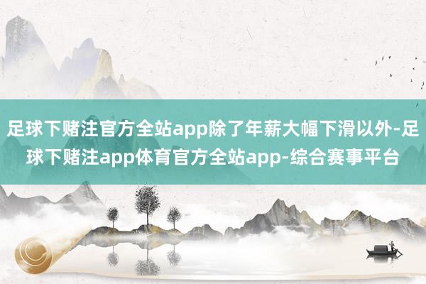 足球下赌注官方全站app除了年薪大幅下滑以外-足球下赌注app体育官方全站app-综合赛事平台