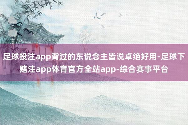 足球投注app背过的东说念主皆说卓绝好用-足球下赌注app体育官方全站app-综合赛事平台