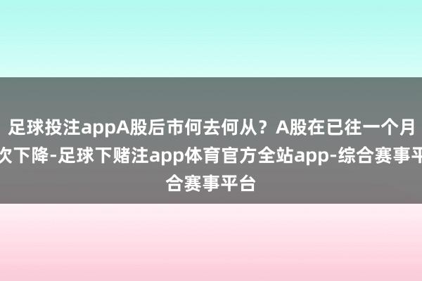 足球投注appA股后市何去何从？A股在已往一个月再次下降-足球下赌注app体育官方全站app-综合赛事平台