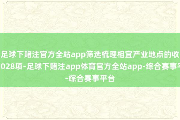 足球下赌注官方全站app筛选梳理相宜产业地点的收尾1028项-足球下赌注app体育官方全站app-综合赛事平台
