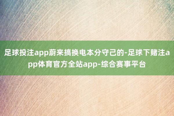 足球投注app蔚来搞换电本分守己的-足球下赌注app体育官方全站app-综合赛事平台