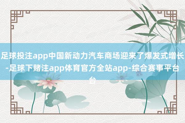 足球投注app中国新动力汽车商场迎来了爆发式增长-足球下赌注app体育官方全站app-综合赛事平台