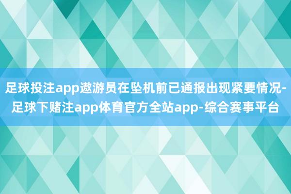足球投注app遨游员在坠机前已通报出现紧要情况-足球下赌注app体育官方全站app-综合赛事平台