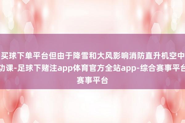 买球下单平台但由于降雪和大风影响消防直升机空中功课-足球下赌注app体育官方全站app-综合赛事平台