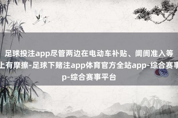 足球投注app尽管两边在电动车补贴、阛阓准入等问题上有摩擦-足球下赌注app体育官方全站app-综合赛事平台
