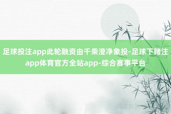 足球投注app此轮融资由千乘澄净象投-足球下赌注app体育官方全站app-综合赛事平台
