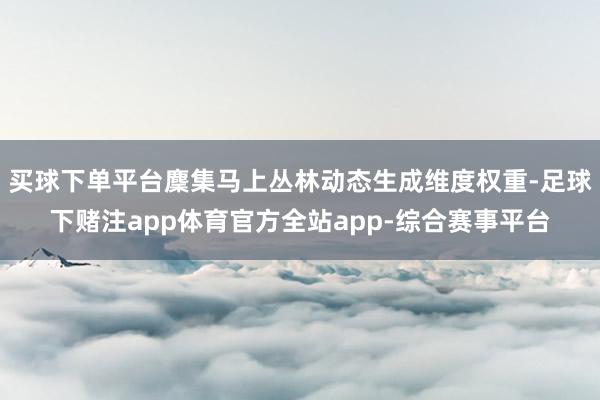 买球下单平台麇集马上丛林动态生成维度权重-足球下赌注app体育官方全站app-综合赛事平台
