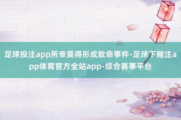 足球投注app所幸莫得形成致命事件-足球下赌注app体育官方全站app-综合赛事平台