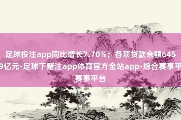 足球投注app同比增长7.70%；各项贷款余额645.99亿元-足球下赌注app体育官方全站app-综合赛事平台
