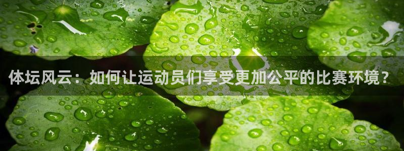 bbin视讯游戏平台：体坛风云：如何让运动员们享受更加公平的比赛环境？