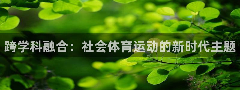 bbin视讯游戏平台：跨学科融合：社会体育运动的新时代主题